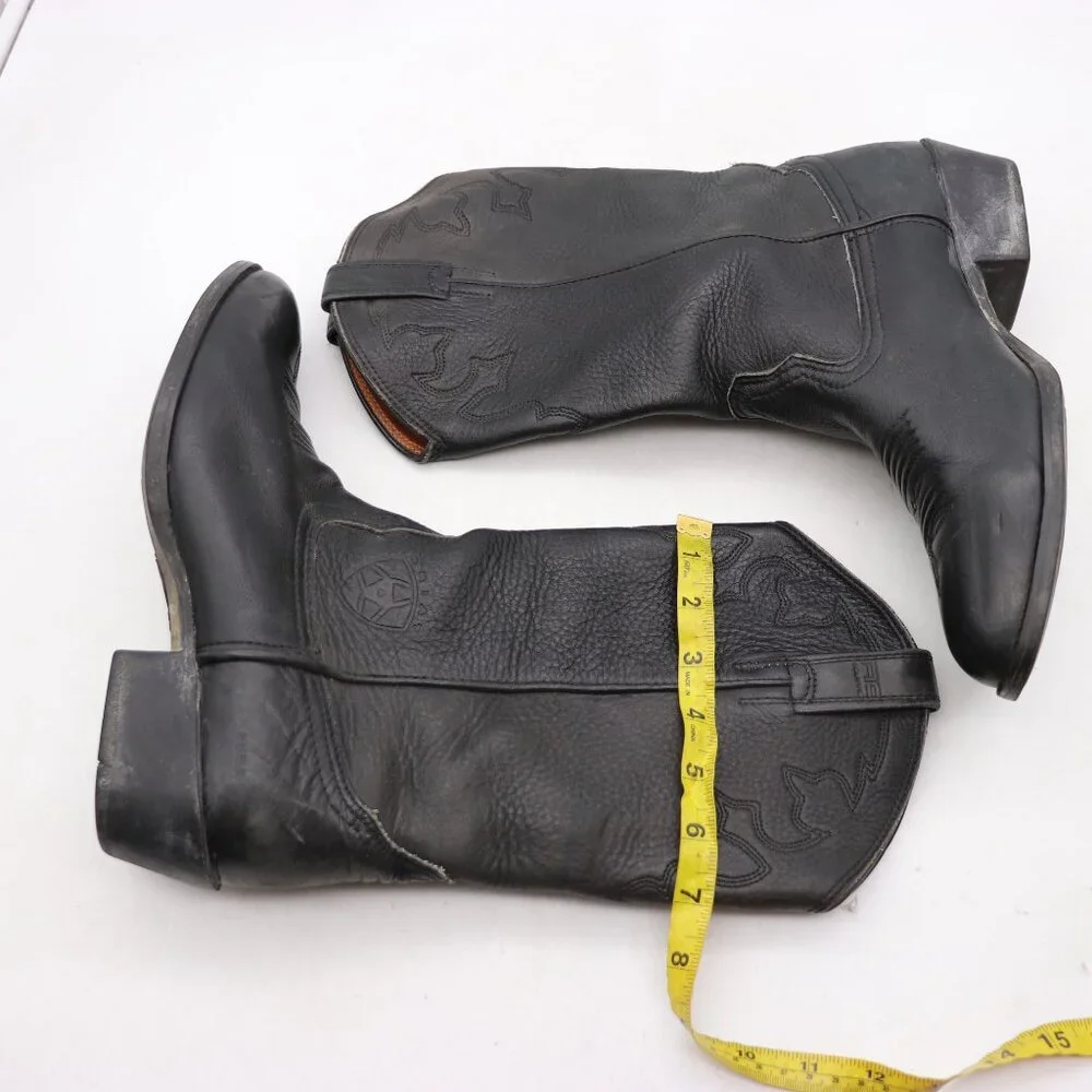 Ariat Stampede A-2 Men's Size 10 Black Leather Cowboy Wester Pull On Boots - Picture 7 of 10